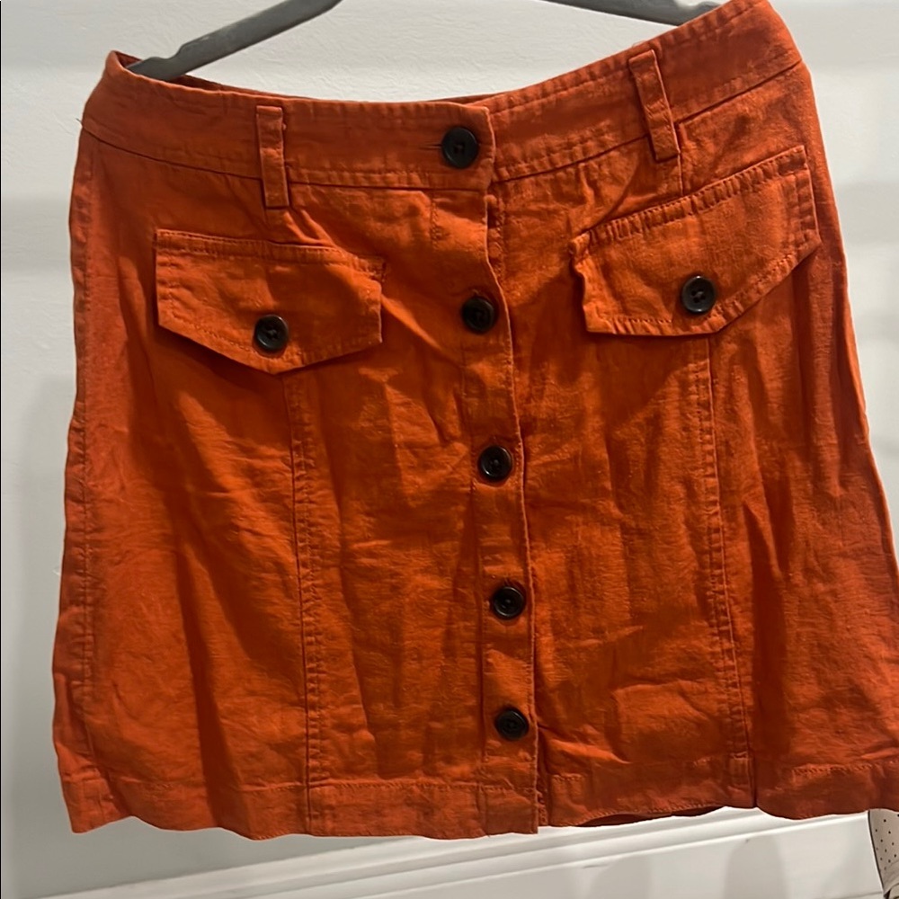 Banana Republic Orange Button-Front Skirt